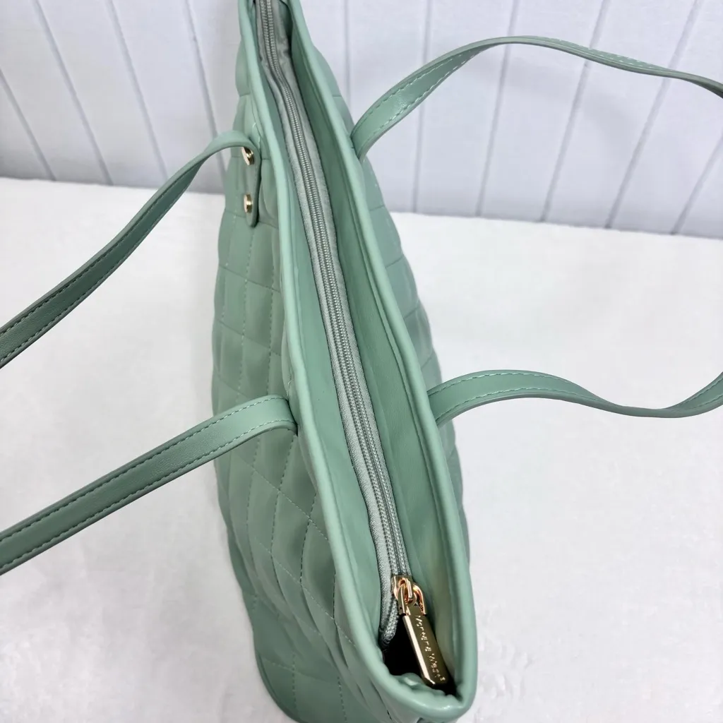 Montana West Quilted Handbag‎ Leather Tote Purse Shoulder Bag Large Satchel Hobo - Image 4