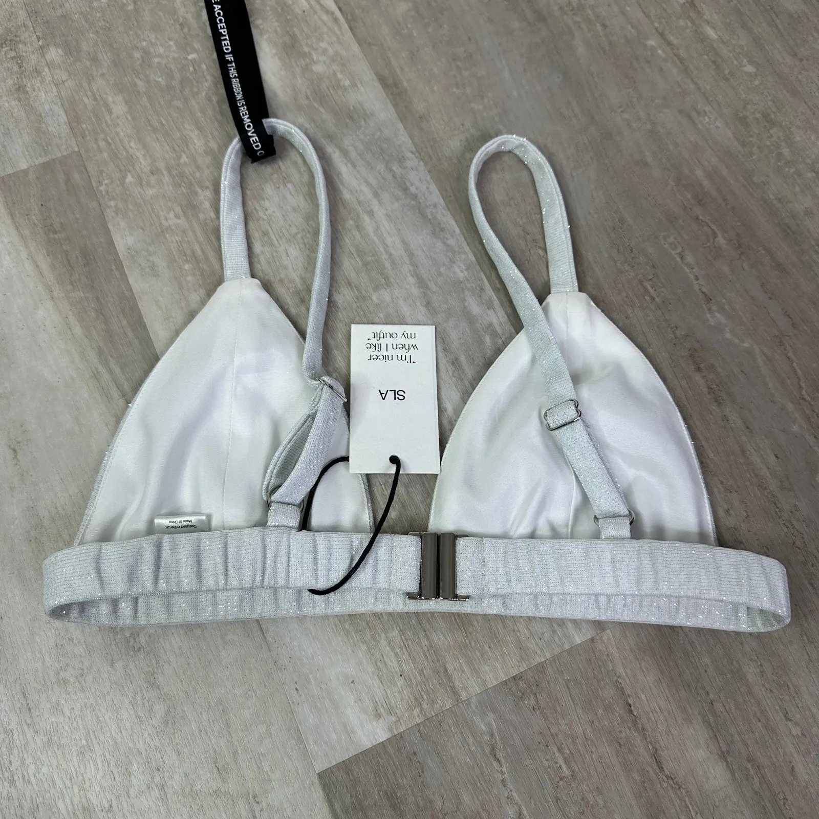 NEW SLA The Label White Astrid Bralette Size Large - Image 8