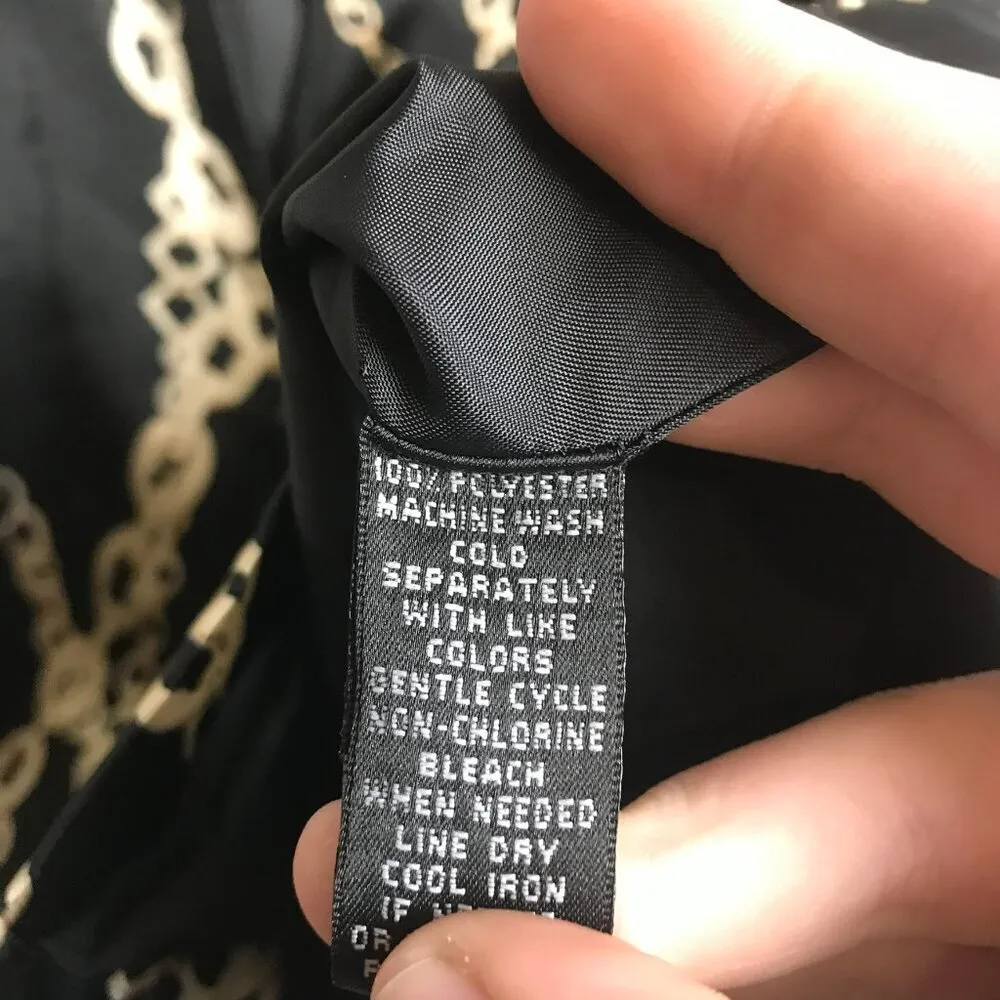 MSK Black Chain Print Button Front V - Image 3