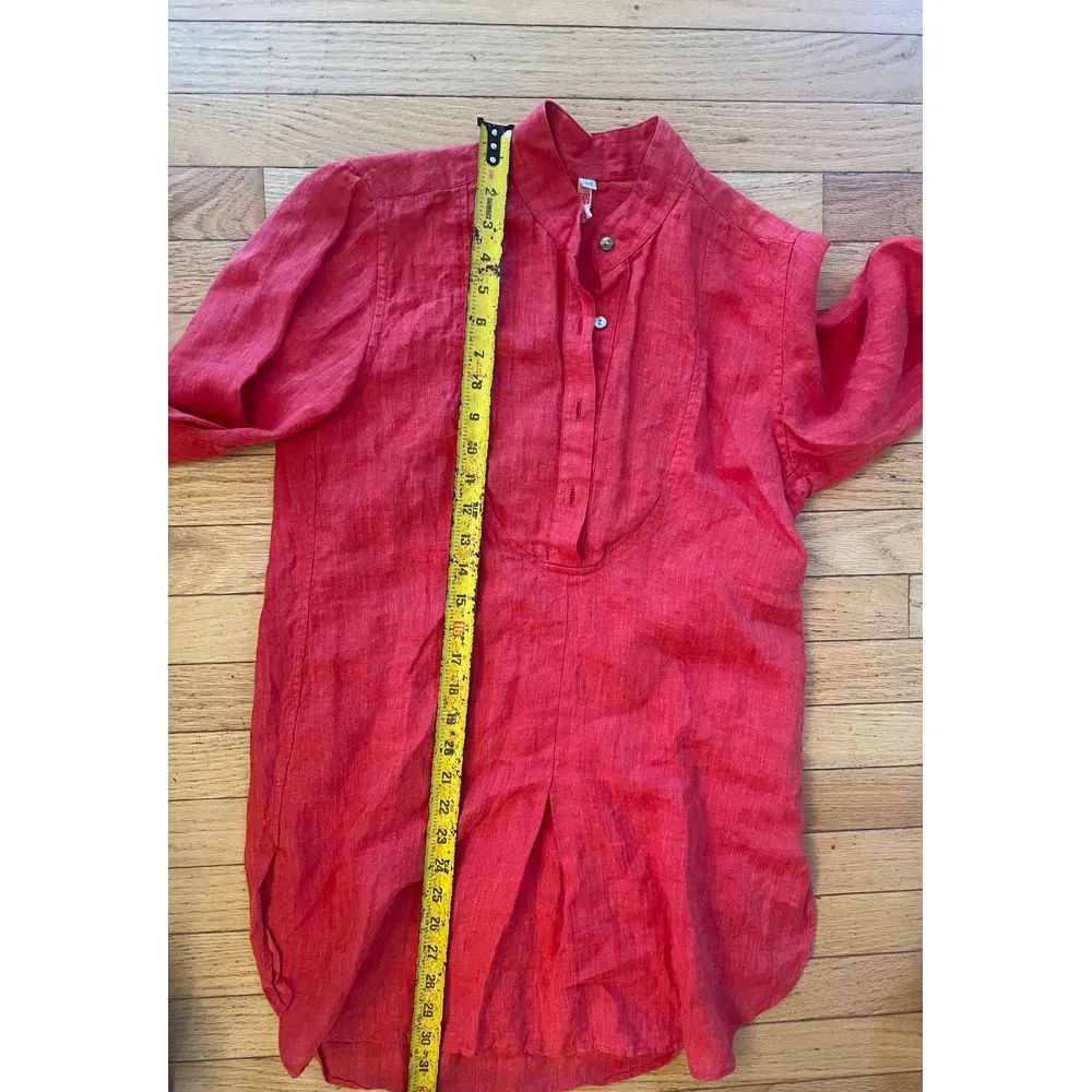 South Street Linen women's‎ red 100% linen tunic size small - Image 5