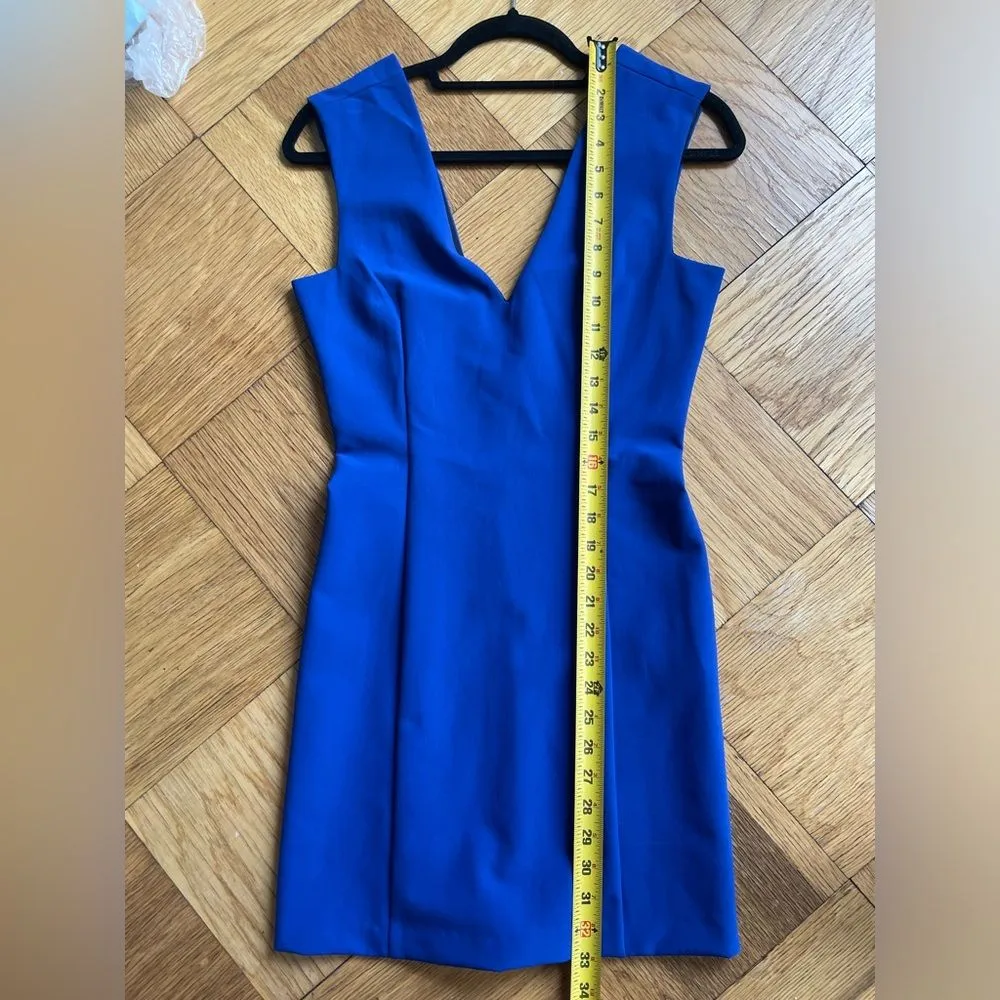 Zara Woman Cobalt Blue V-Neck Tailored Minidress, Size XS - Image 9