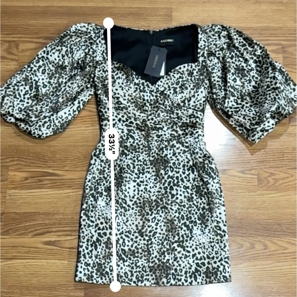 RASARIO Retro Puff Sleeve leopard print Party Mini Dress IT 40 ( US 4) Brown - Image 9