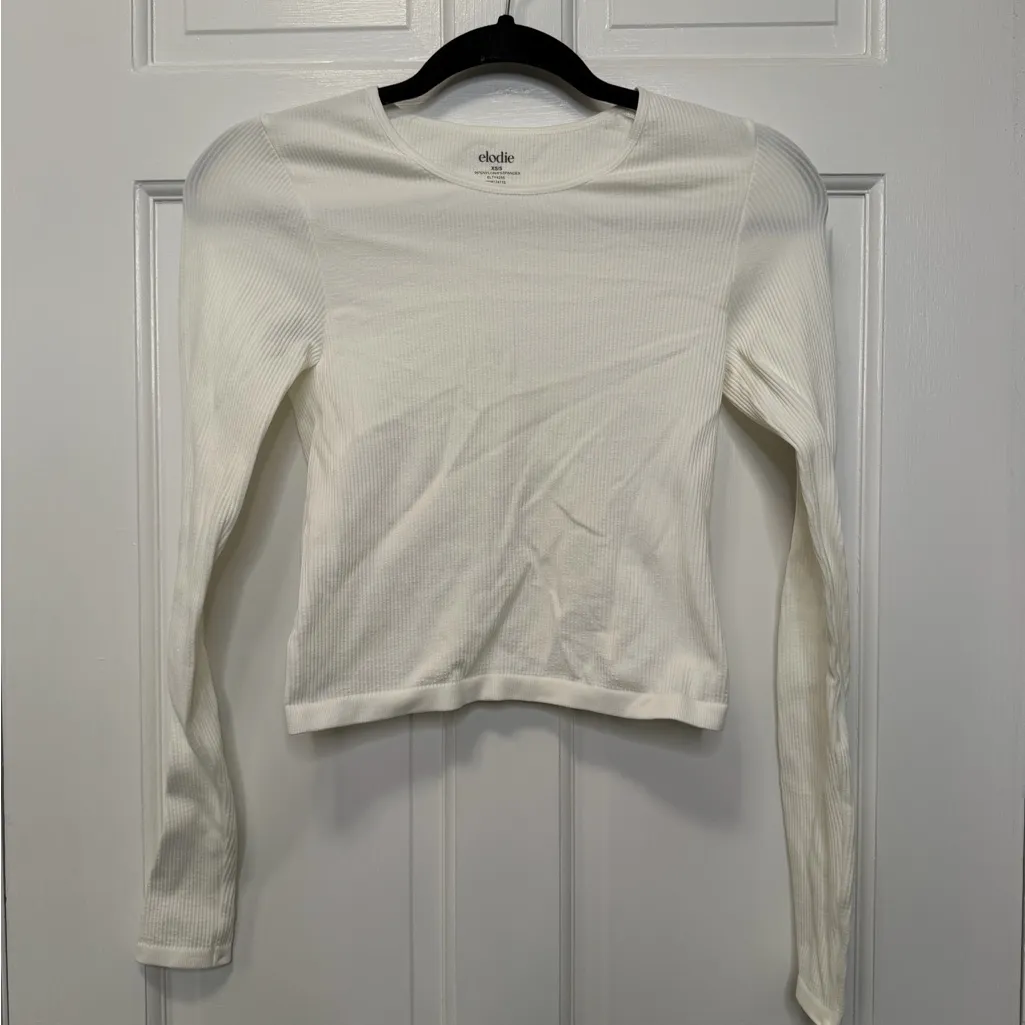 Elodie Seamless Long Sleeve Rib Knit Top NWT Size XS/S - Image 2