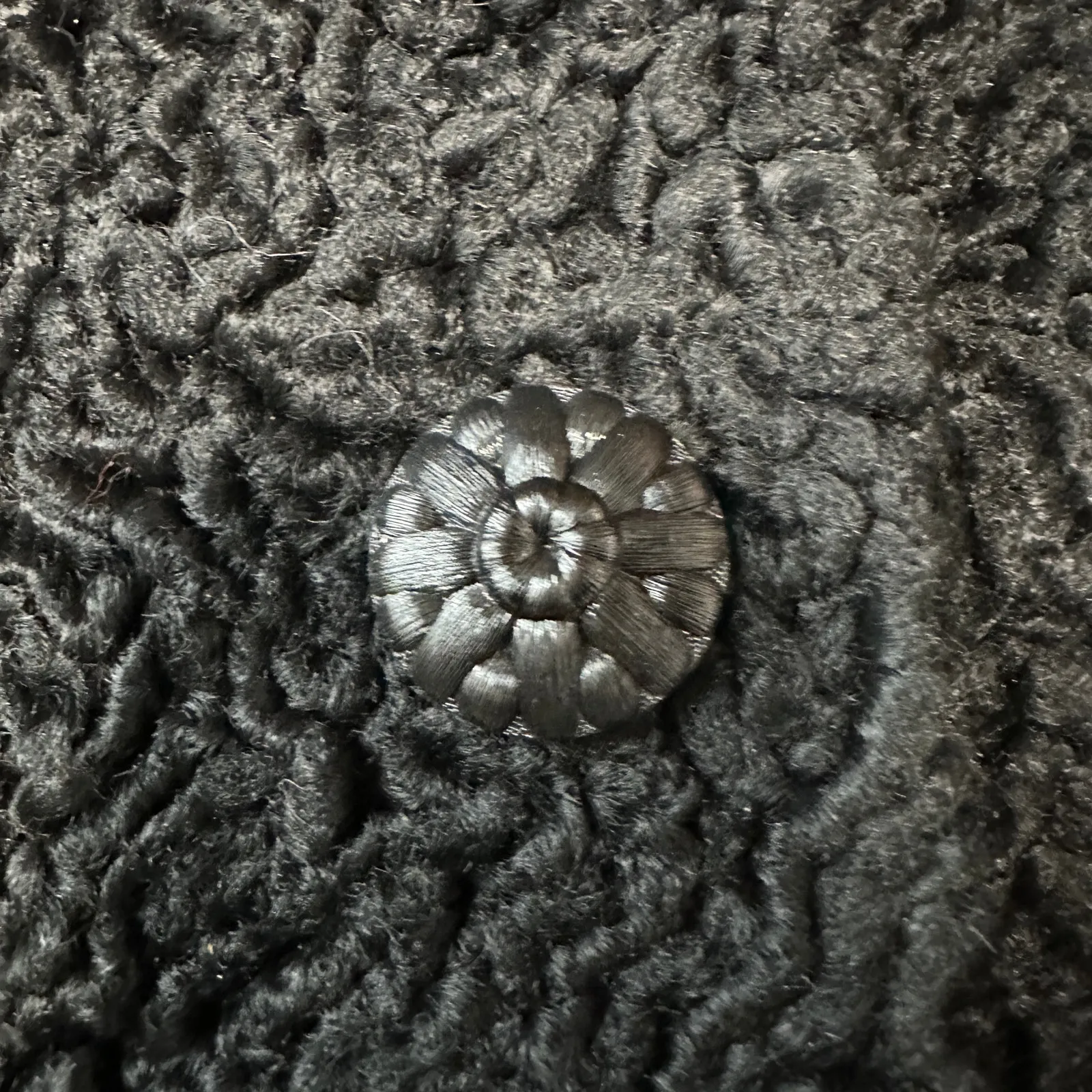 Vintage 1950s 60s Black Textured Cocktail Coat Fur Collar ILGWU Union Made - Image 6