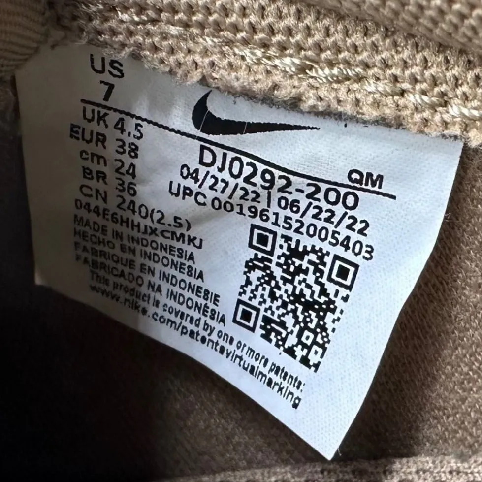 Nike Blazer Low Platform Casual Shoes Tan Suede Leather Women US 7 EUR 38 - Image 5