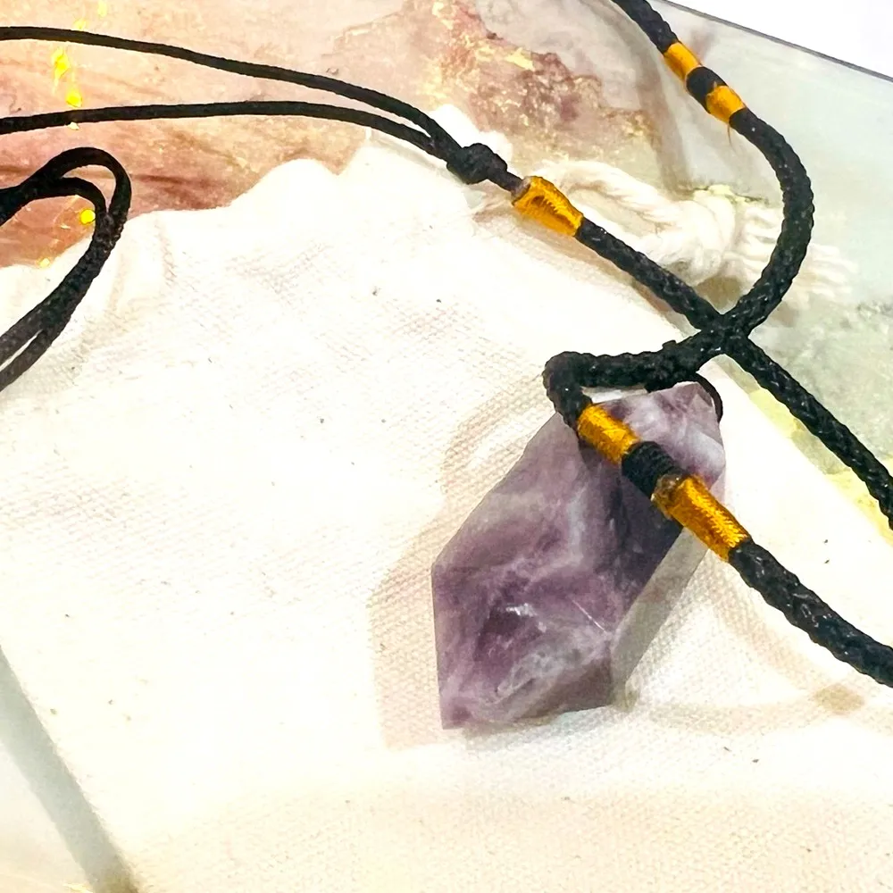 Mindful Souls Amethyst Crystal Necklace Purple - Image 4