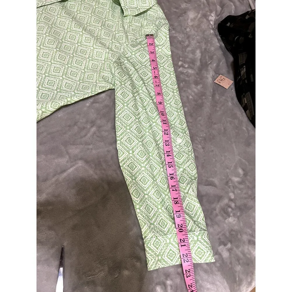Chicos' size 3 Diamond Bri green  wrinkle-free shirt roll-up button tab sleeves - Image 7