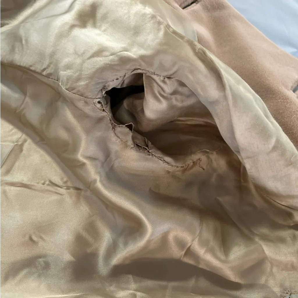 Vintage Womens Joseph Horne Co Tan Long Wool Coat Mid - Image 10