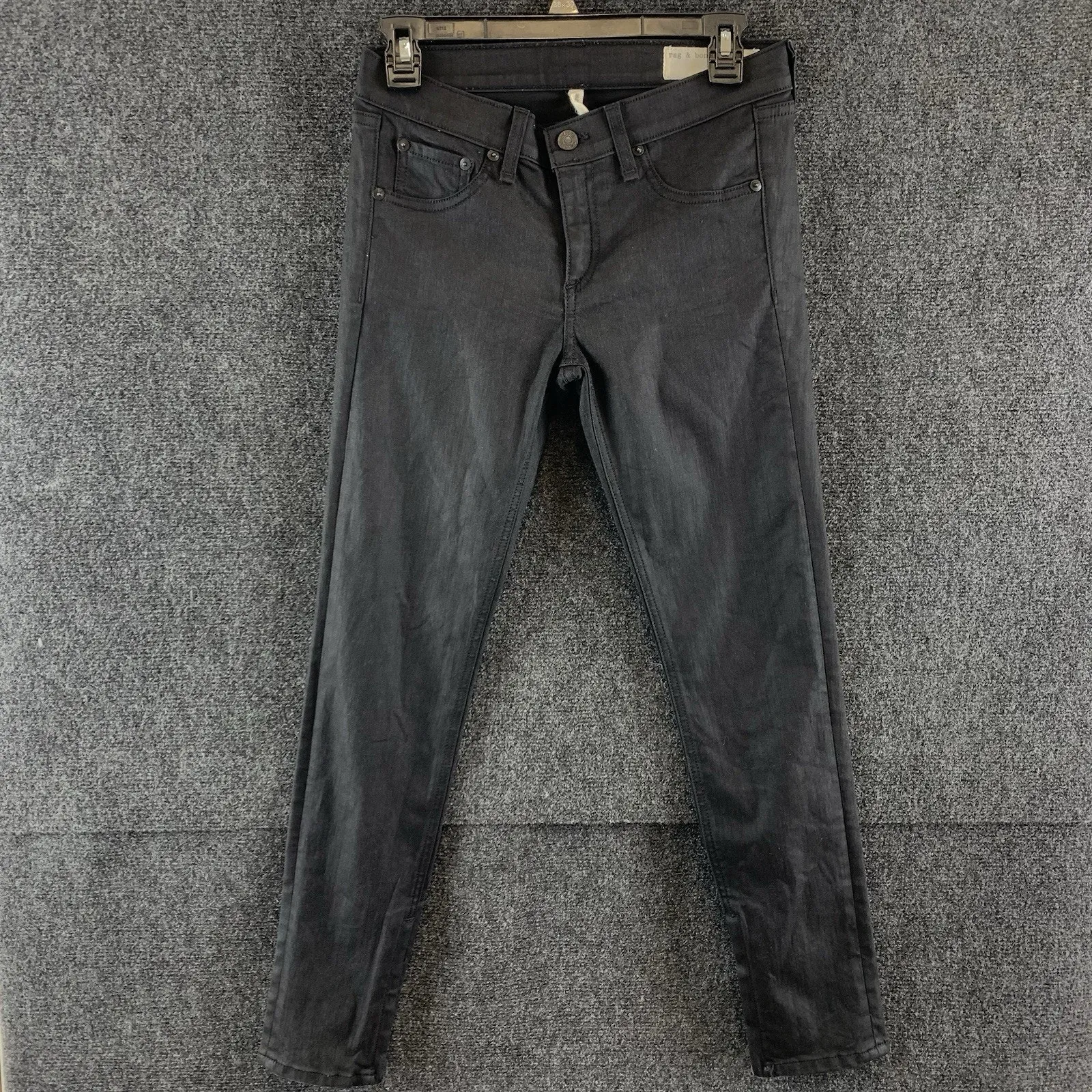 Rag & Bone Women’s Skinny Jeans Zipper Capri Moto Black Size 26 - Image 3