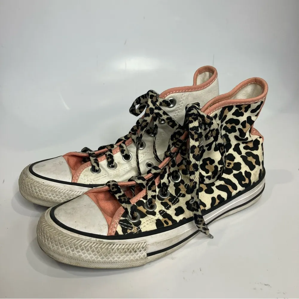 Converse all star animal print color block hightop sneakers women’s size‎ 5 - Image 4
