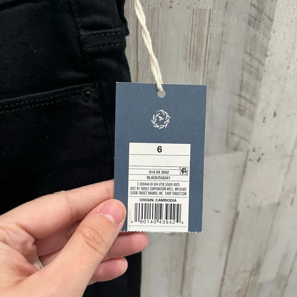 New! Universal Thread Black Button Fly High Rise Skinny Bootcut Jeans Womens 6 - Image 3