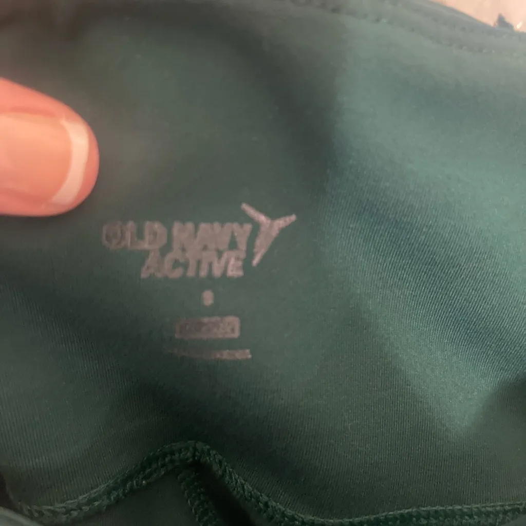Old Navy Active Women’s High-Rise Leggings Green Mesh Side Panels Pockets Small - Image 5