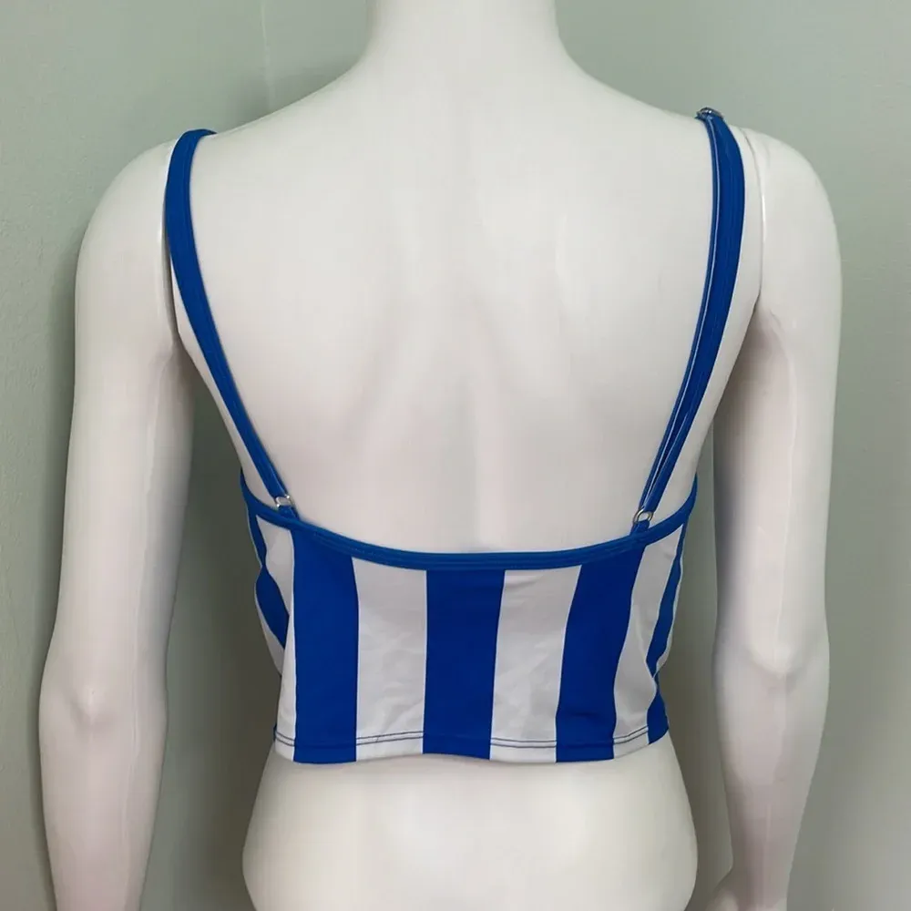 Kortni Jeane Tankini Top Medium Sporty Stripe Square neckline - Image 4