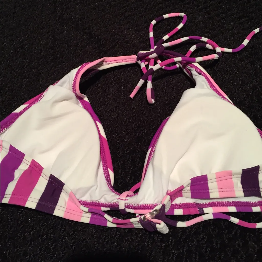 Xhilaration Pink and purple stripes bikini set - Image 3