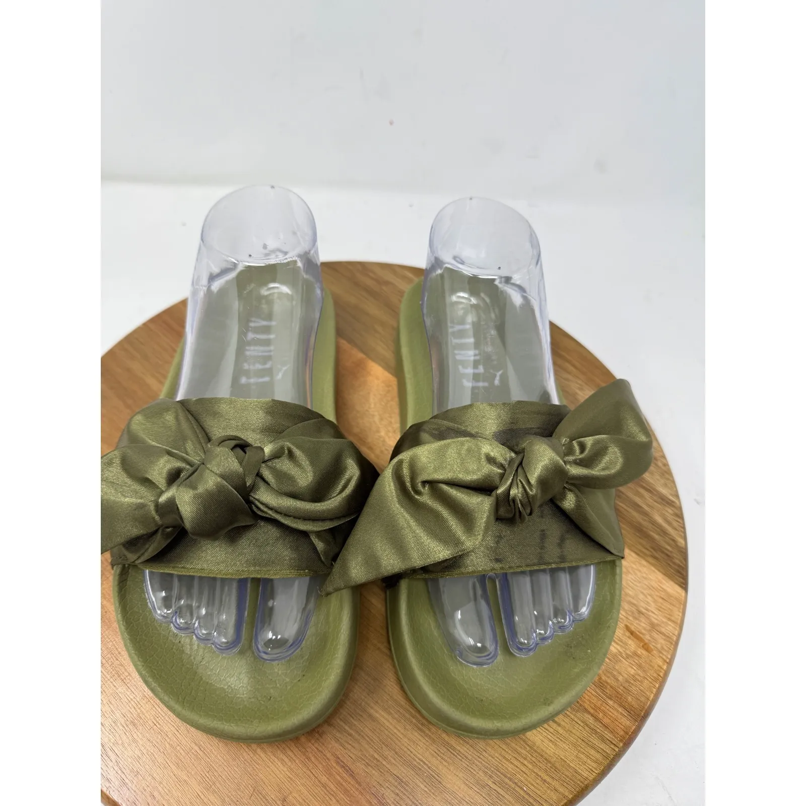 PUMA FENTY Olive‎ Green Bow Slide Sandals Women's Size US 5.5 / EUR 35.5 - Image 5