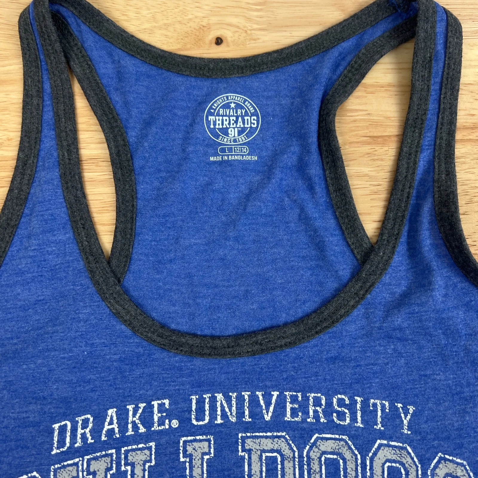 Rivalry Threads Drake Bulldogs Blue Racerback Tank Top - Size Large - NWT - Image 3