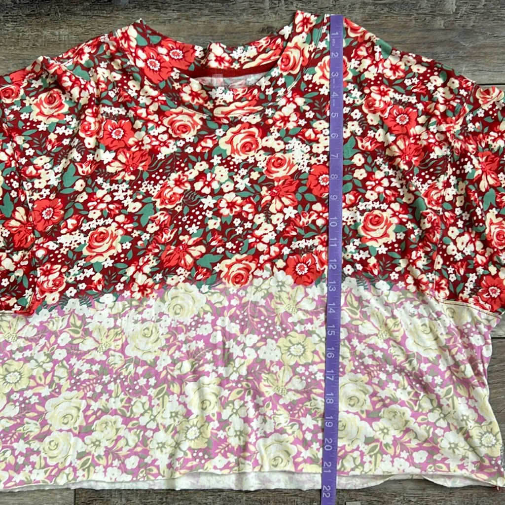 FP Movement Free People Inspire Printed Layer Faded Poppy Red Small NWT - Image 7