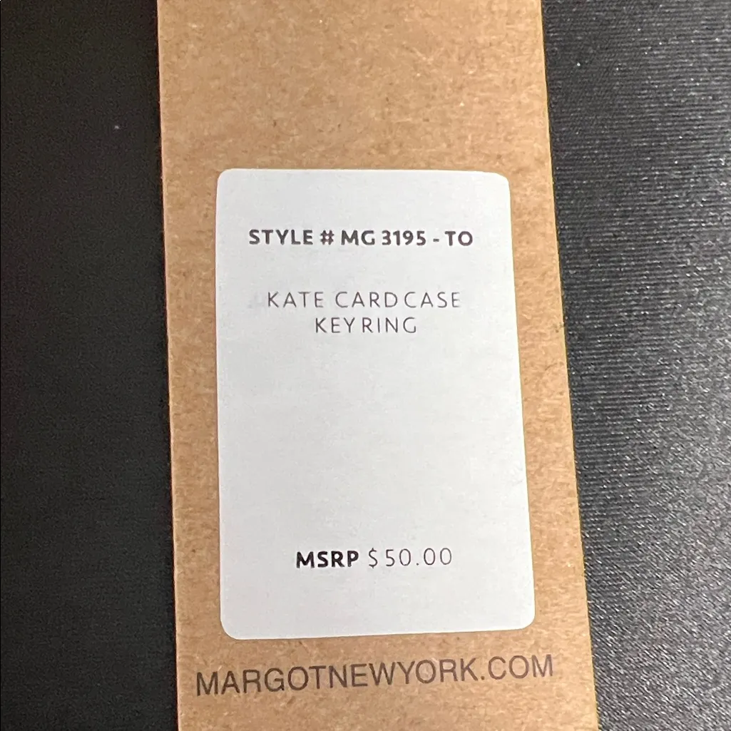 Margot New York | “Kate” Leather Card Case Keyring Tan - Image 8
