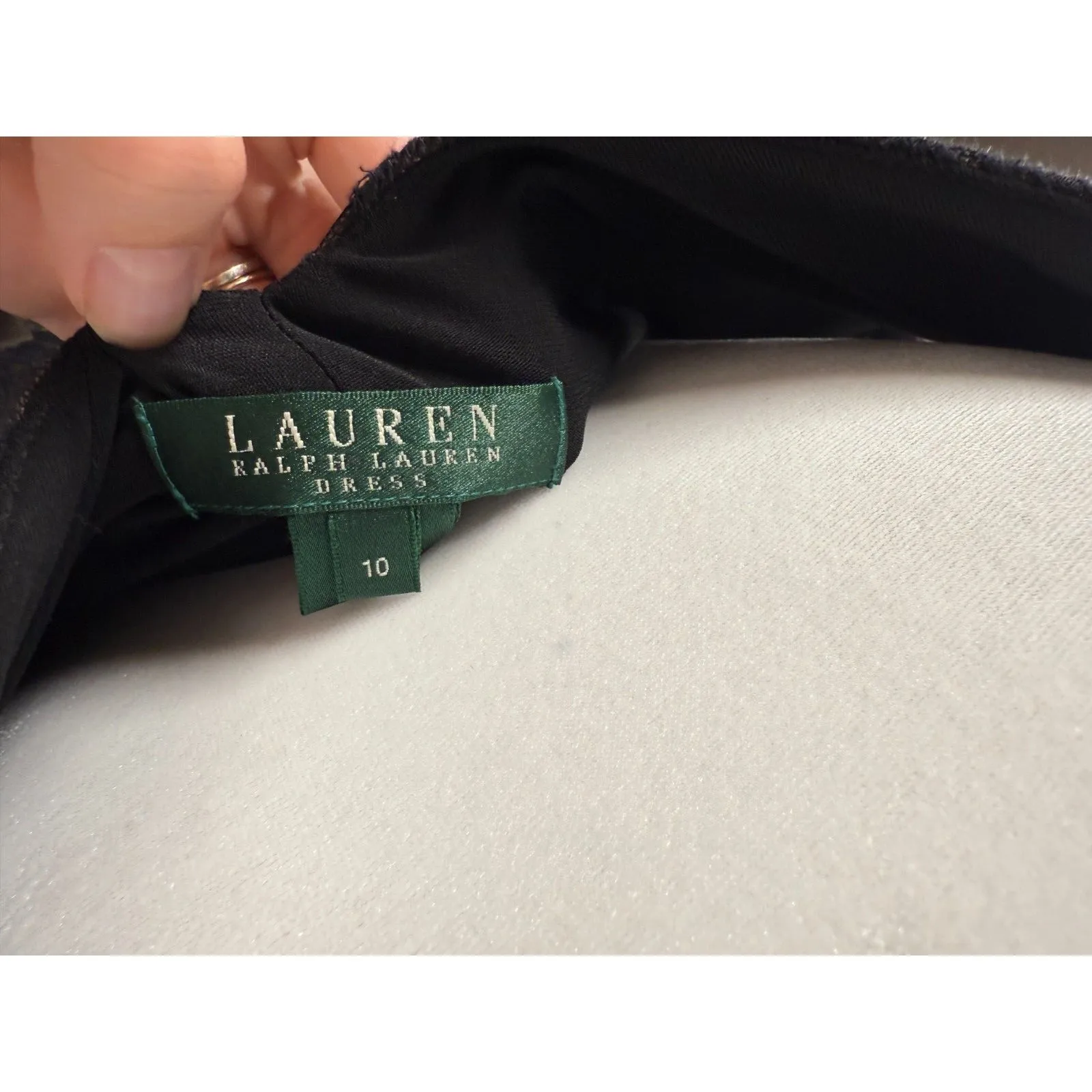 Lauren Ralph Lauren Babydoll Black Lace Midi Dress Sz 10 Whimsigoth Y2k Event - Image 5