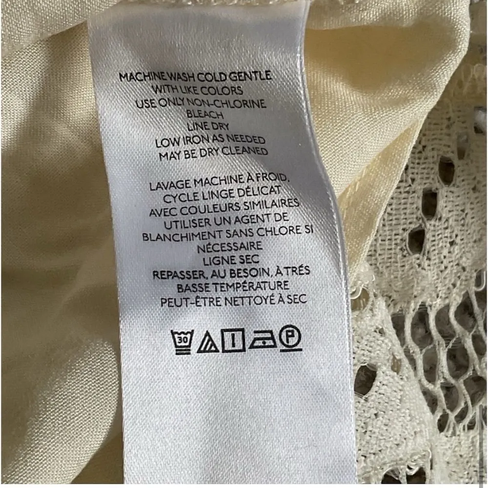 Anthropologie Maeve Tiered Lace Empire Ivory Mini Dress Size Medium NWT - Image 10