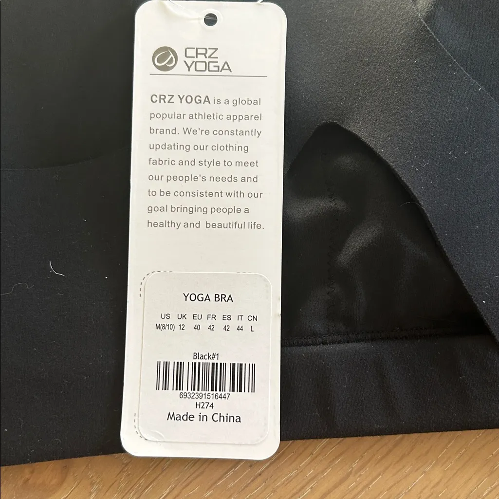 CRZ YOGA Butterlift Womens Racerback Padded Sports Bra, Size Medium, NWT - Image 5