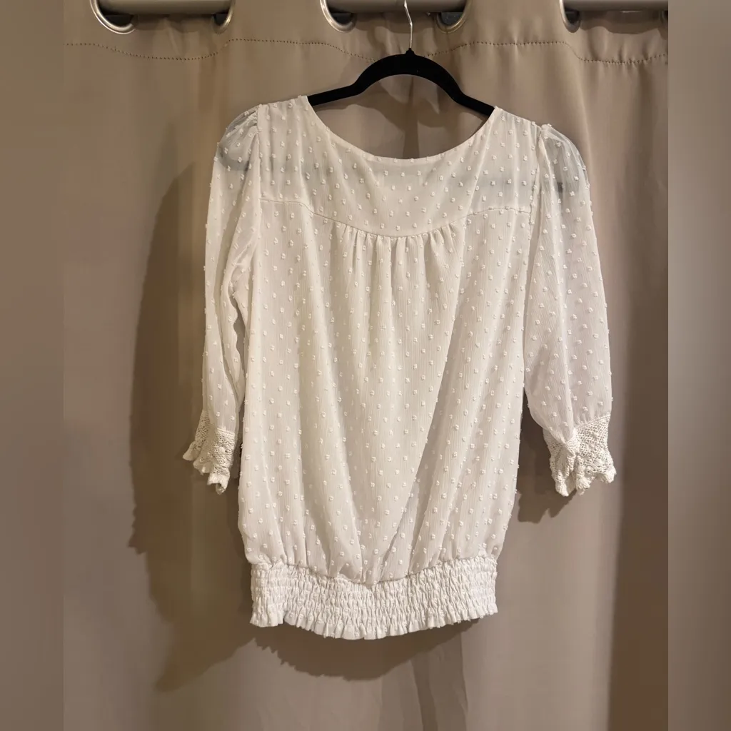 Solitaire White Blouse with Floral Embroidery - Image 2