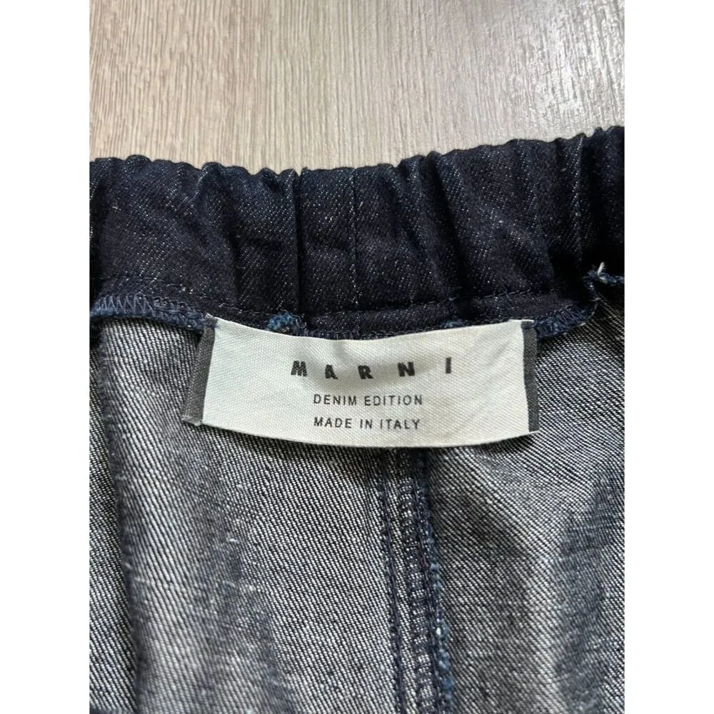 Marni Linen blend Denim Edition Velvet Speckled Jeans Dark Wash Size S W32in - Image 4