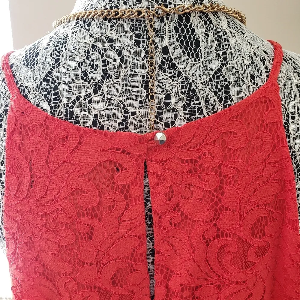 Mossimo orange lace romper NWT Size L - Image 5