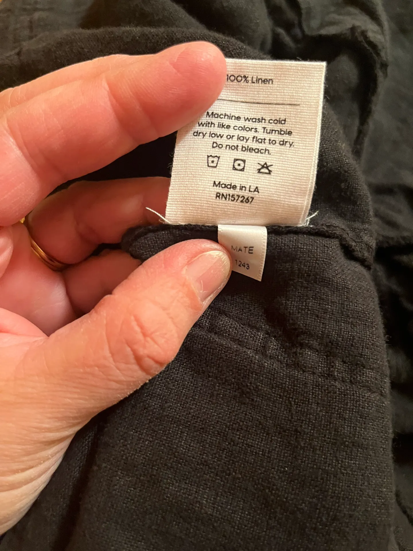 Mate the Label Linen Short Sleeve Jumpsuit in Jet Black - Image 9