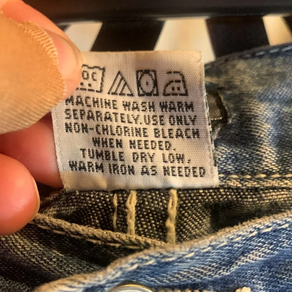 Vintage 90’s Y2K Squeeze SQZ Flare Button Fly Jeans Size 7/8 Blue - Image 6