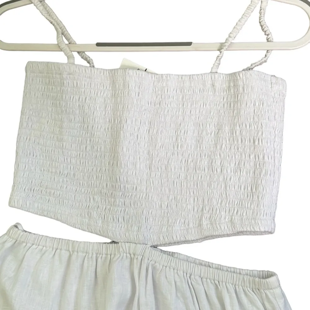 FAITHFULL THE BRAND TAYARI White MIDI DRESS Size 12 - Image 7