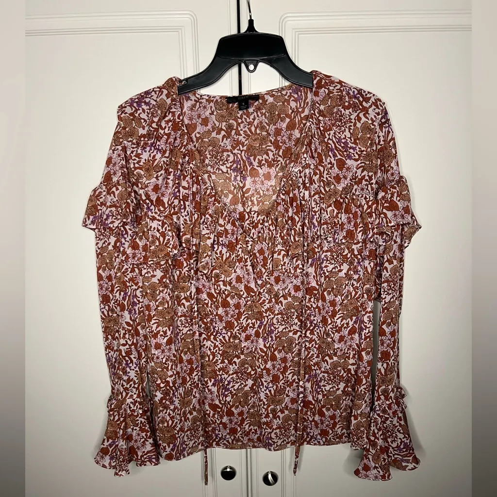 J. Crew Ruffle Crinkle Chiffon Blouse - Image 2