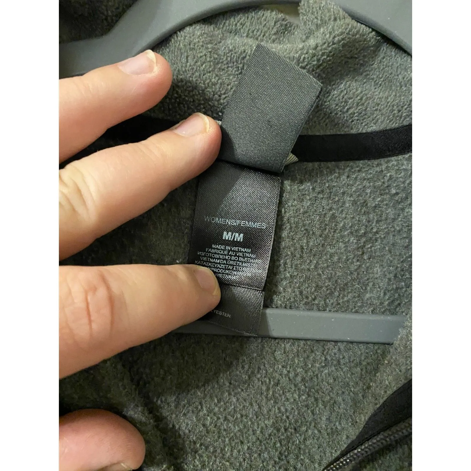 The North‎ Face Womens Glacier 1/4 Zip Fleece Gray White Logo Size Medium - Image 3