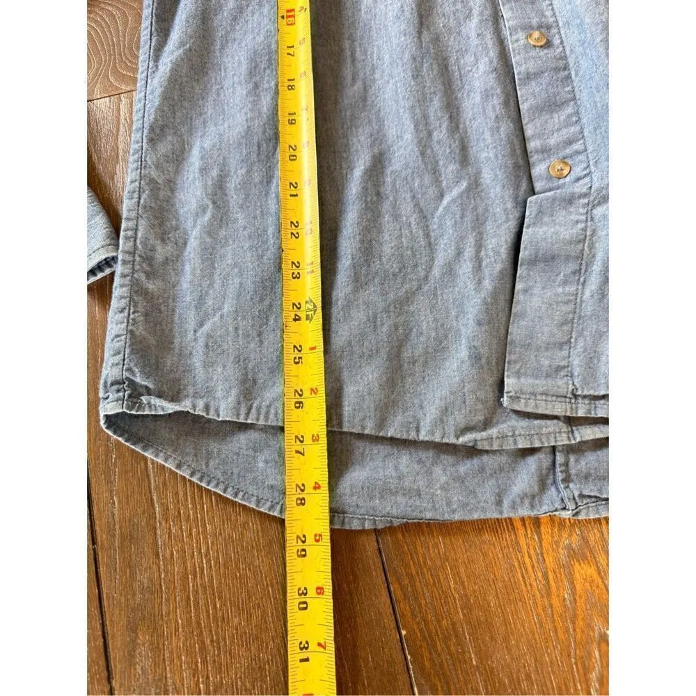 Solid & Striped Oversized Chambray Button Down Shirt Women’s Small - Image 9