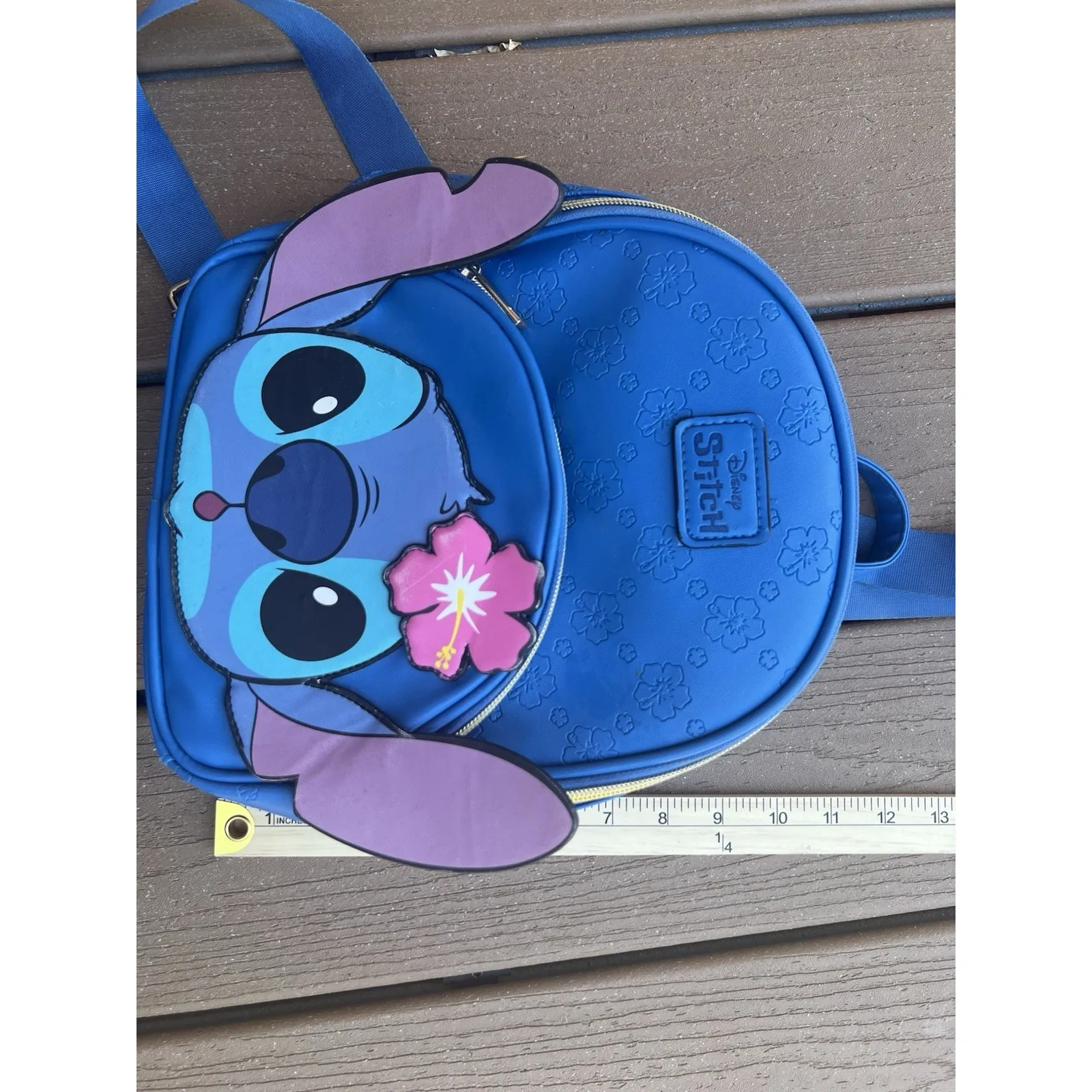 Disney Lilo & Stitch Mini Backpack Purse Shoulder Bag Tote Floral Pockets School - Image 3