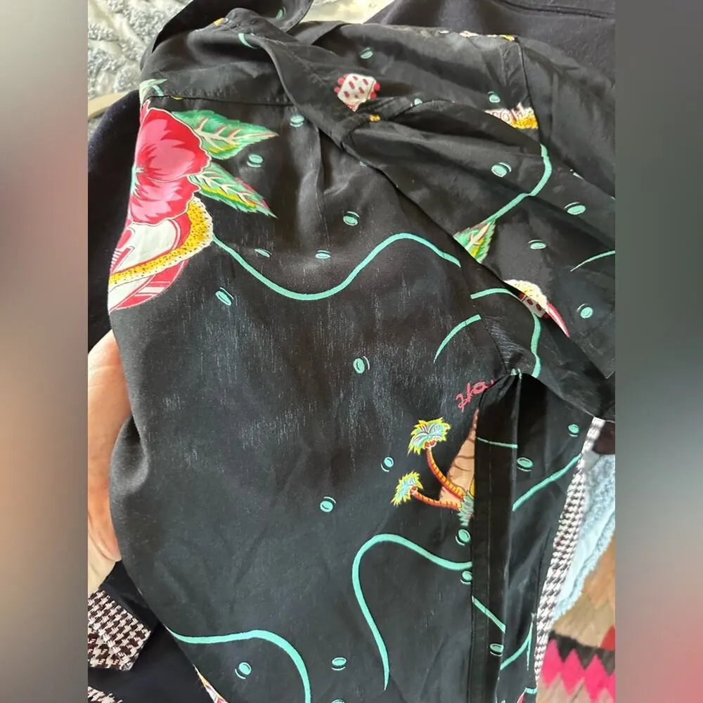 Vintage Hawaiian Shirt Hard Rock Cafe Honolulu Hawaii Xs Fit Retro Style - Image 9