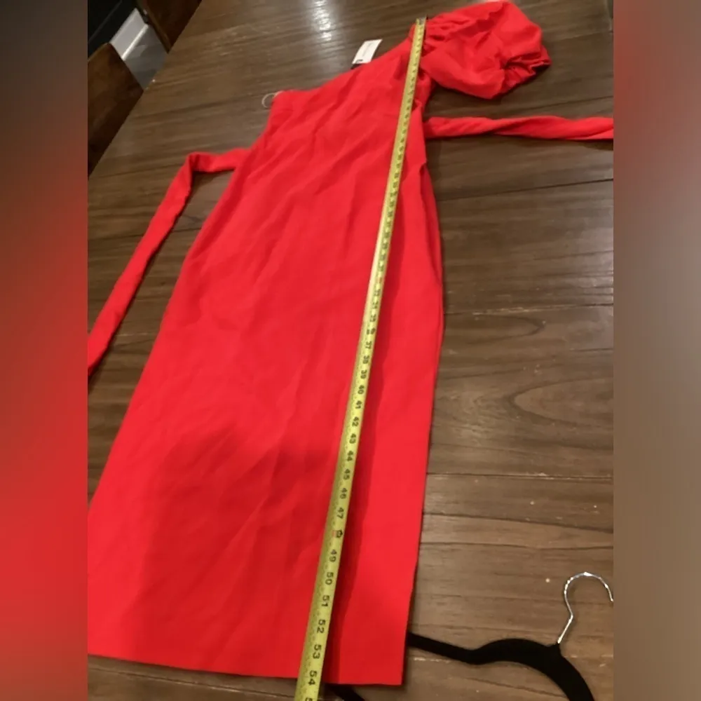 Cara Cara Lucia Dress high risk red bubble sleeve one shoulder cocktail dress M Size M - Image 7