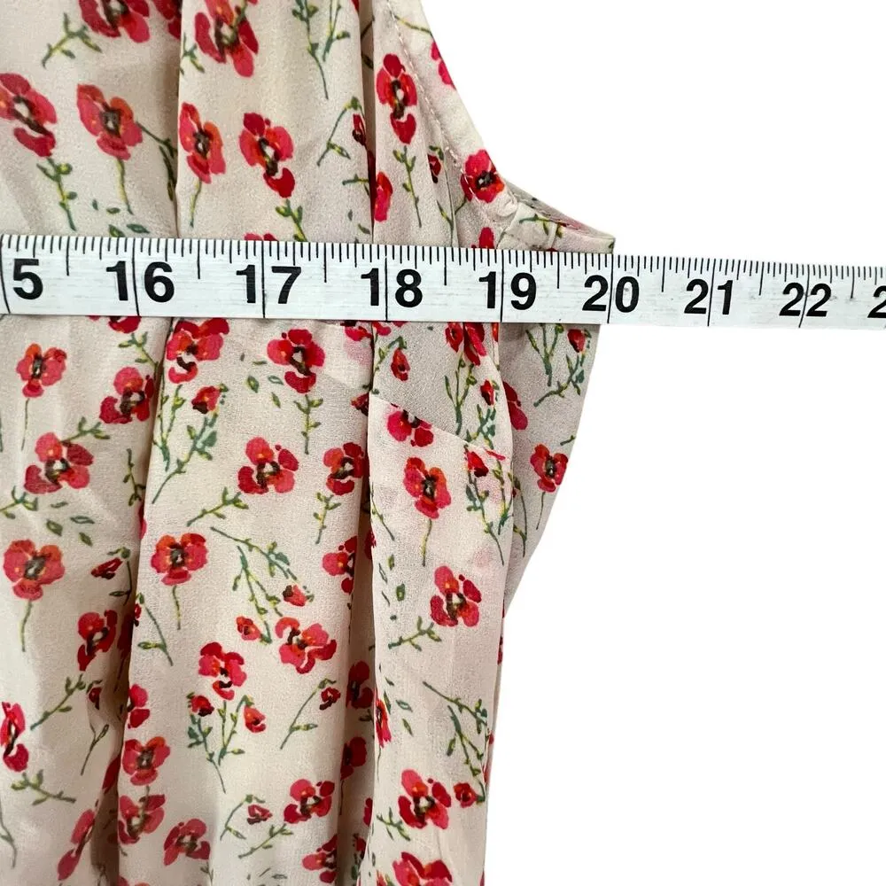 Pleione Midi Dress 2X Pink Floral Sleeveless Tiered Smocked Fairy Boho Whimsy - Image 8