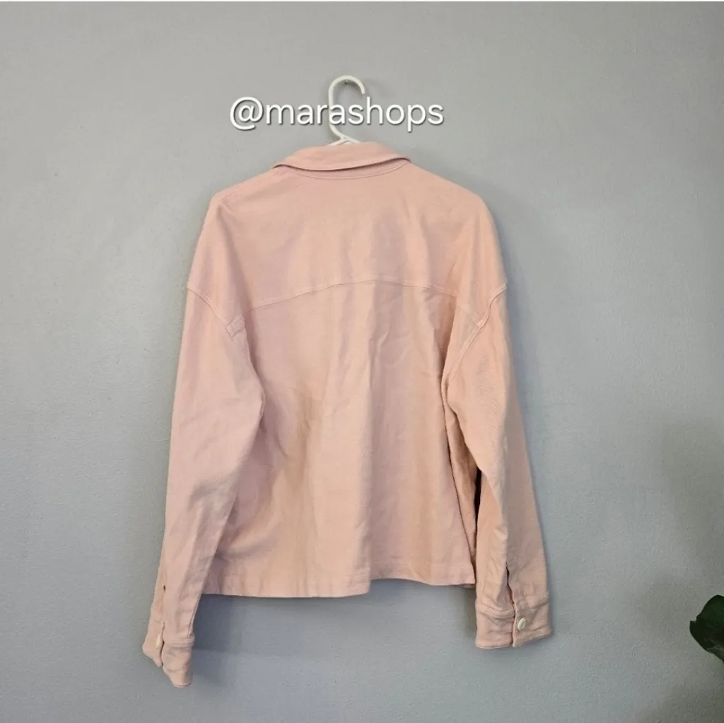 Faherty Stretch Terry Overshirt Peach Whip - Image 6