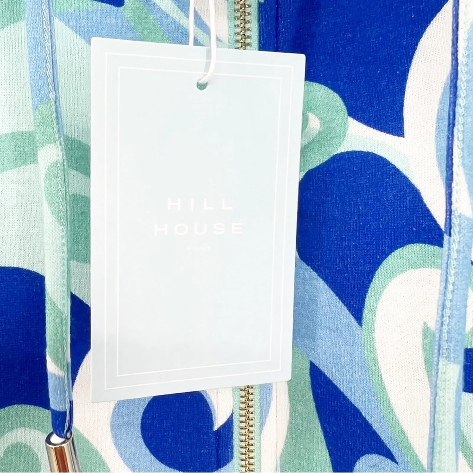 NWT Hill‎ House The Allie Kaleidoscope Zip Up Printed Hoodie XS Blue - Image 9