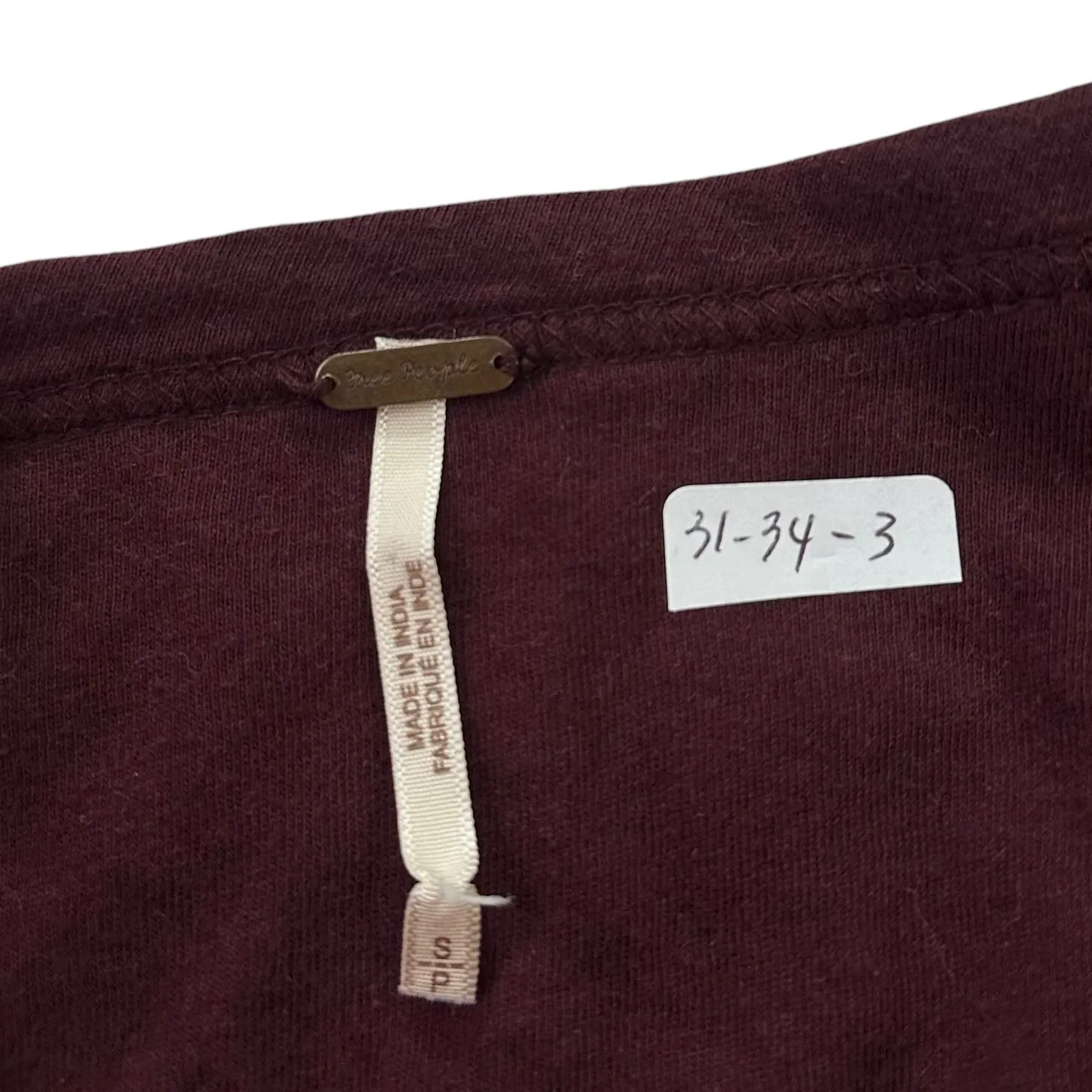 Free People Maroon Metallic Peplum Blouse Women's Top Size Small | 31-34-3 - Image 5