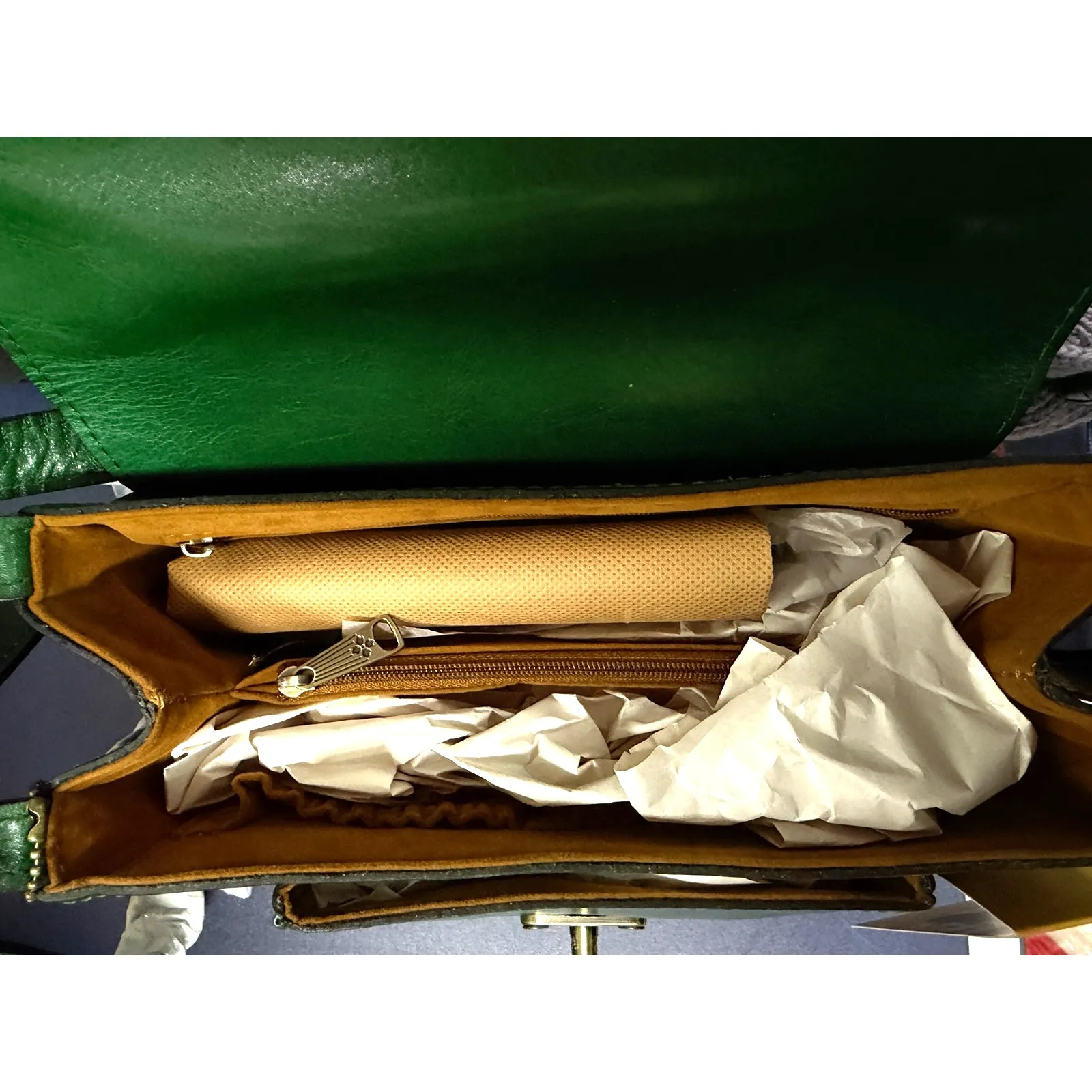 Patricia Nash Rose Tooled Leather Crossbody Leandra Flap Bag Green - Image 6