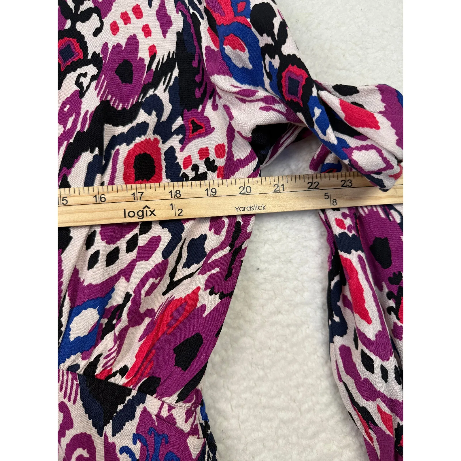 ZARA PRINTED SHIRT DRESS Faux Wrap Long Sleeve Size XLarge NWT - Image 5