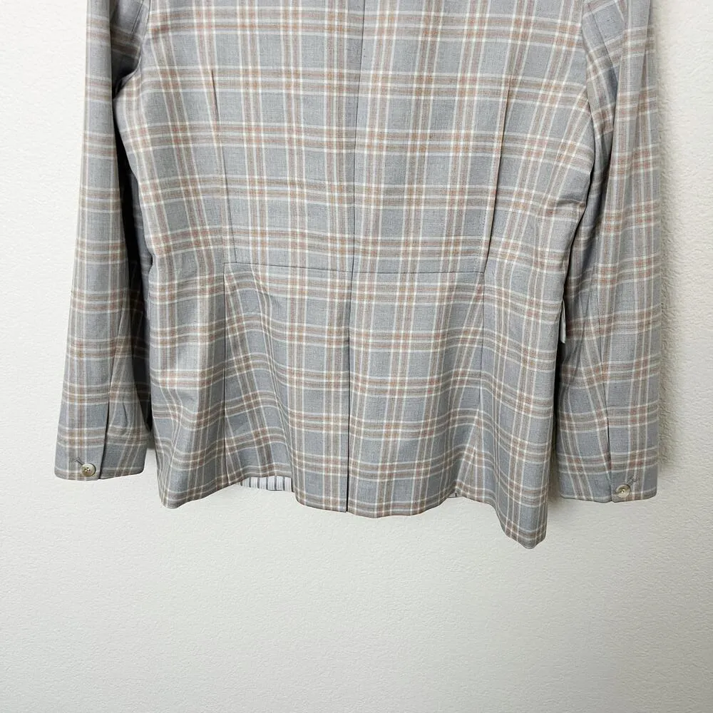 [1.State] Heather Grey Woodland Plaid One Button Blazer Jacket Work NWT Size 14 - Image 8