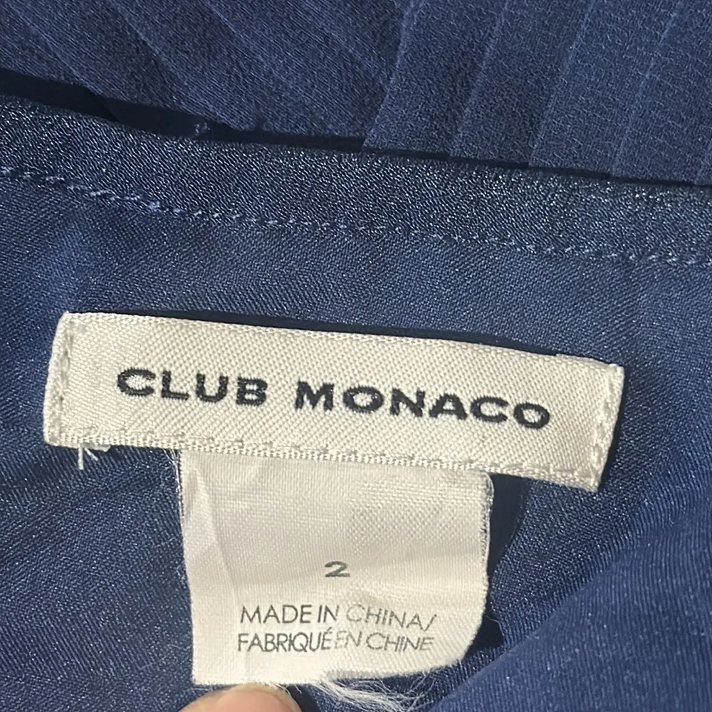 Club Monaco Jonet Navy Pleated Romper Jumpsuit Open Back - Image 9