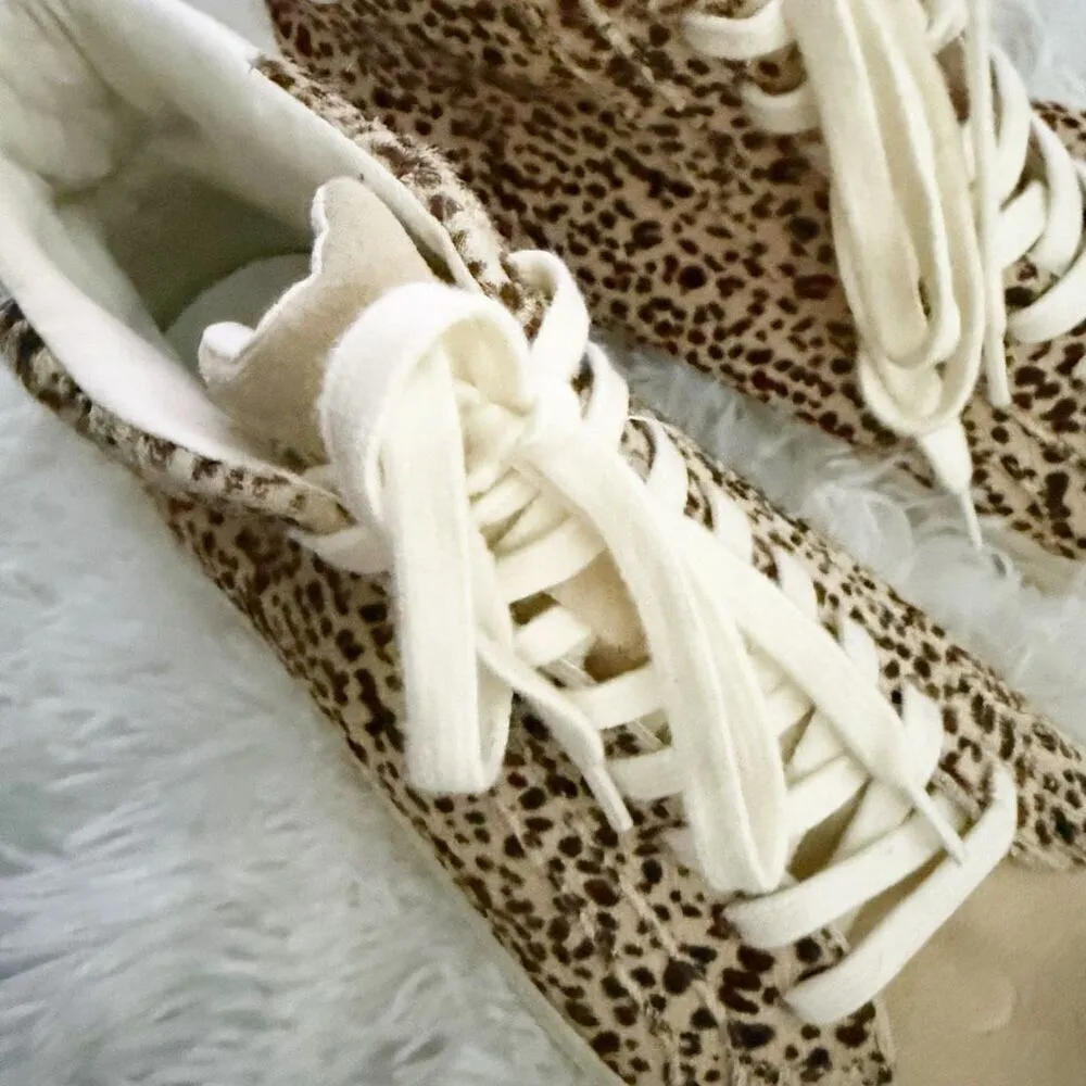 MADEWELL | Sidewalk High-Top Spot Dot Sneakers in Spotted Calf Hair | Size 9 - Image 7