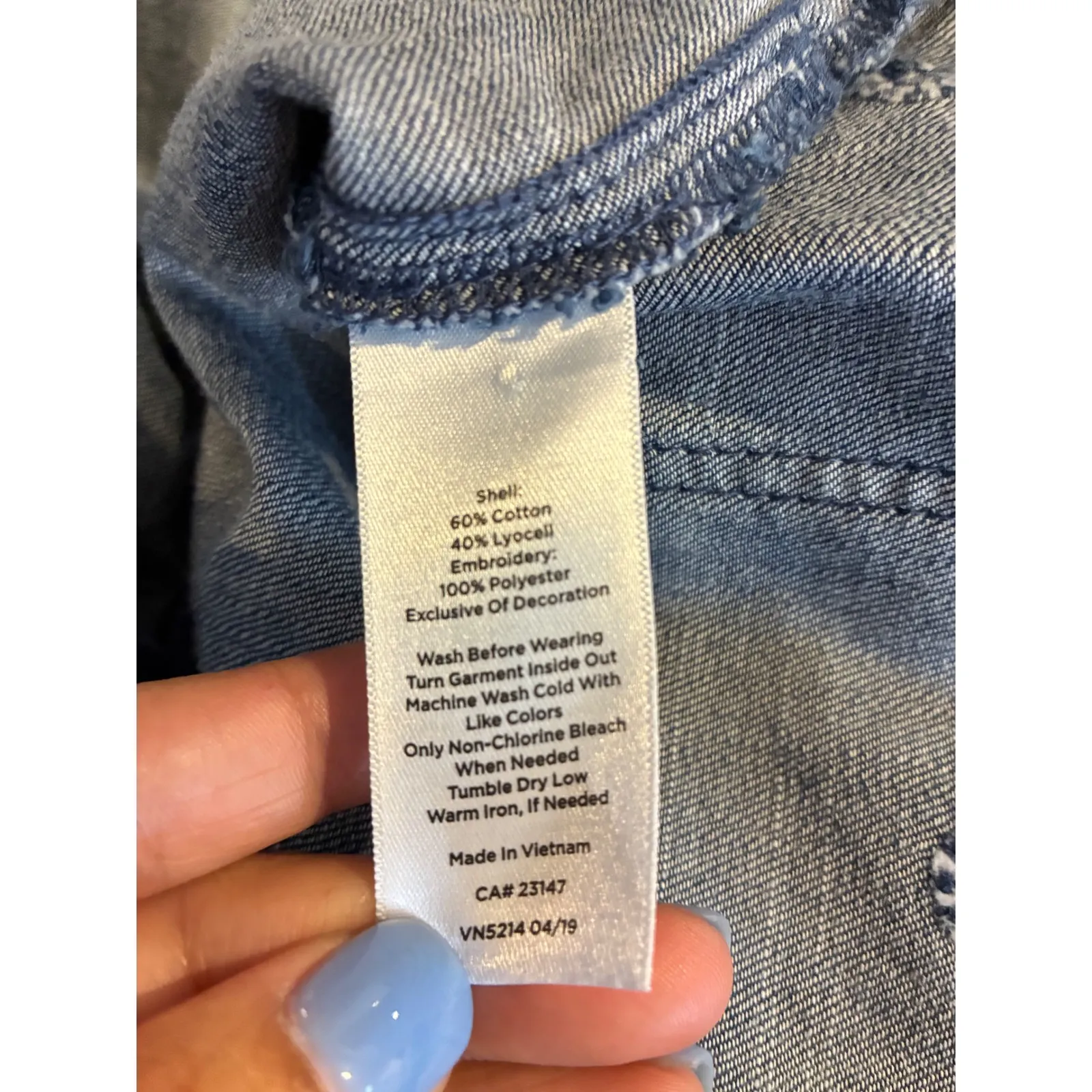 Talbots‎ Denim Skirt Daisy Embroidered A-Line Casual Belted Preppy Chic Size 6 - Image 5