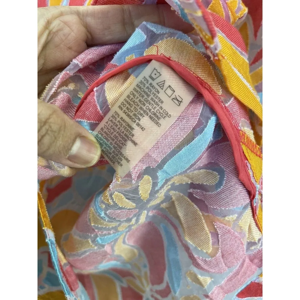 Allison Daley Women's Button Down Shirt Short Sleeve Orange Size 12 Petite - Image 3