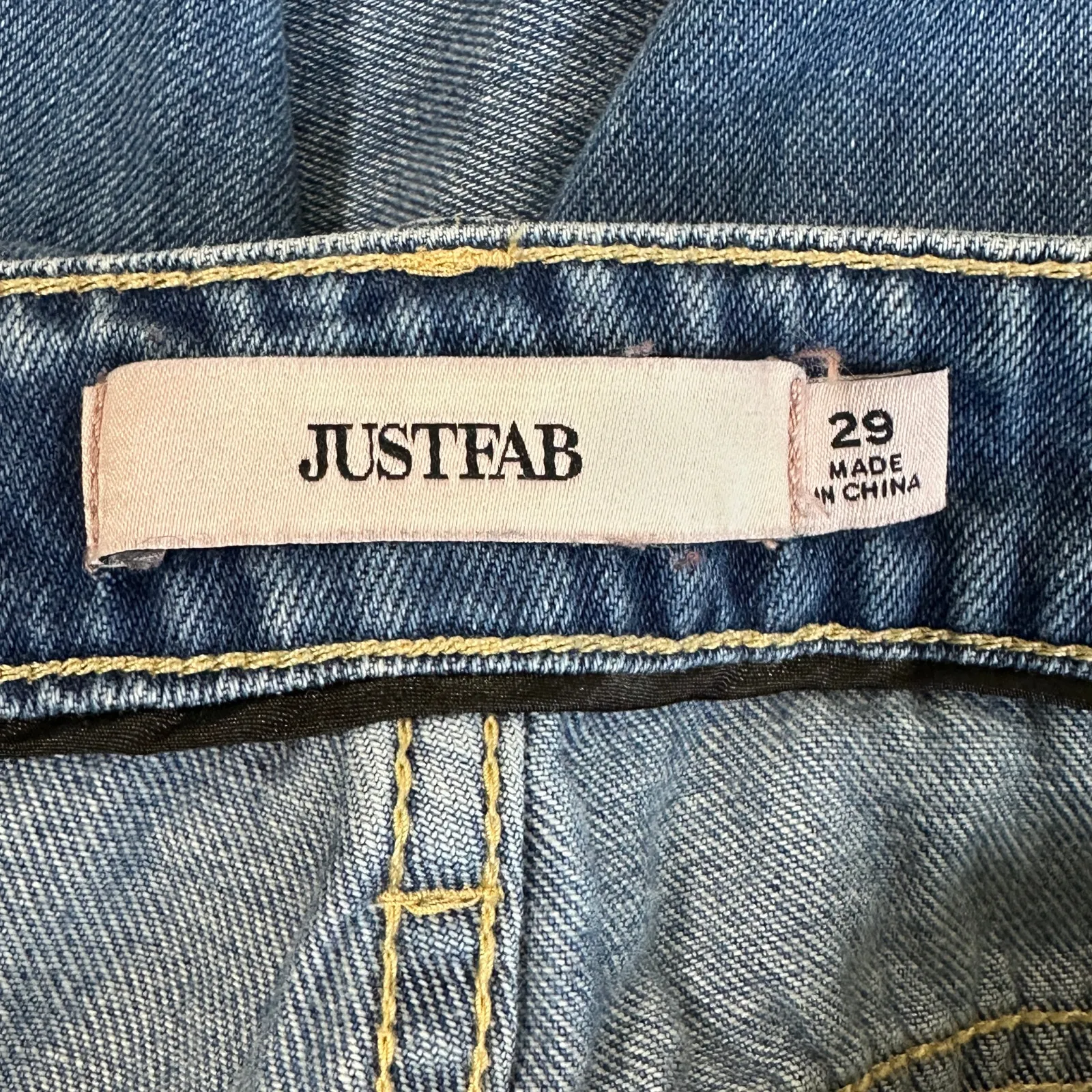 JustFab Distressed Skinny Jeans Womens 29 Medium Wash Rigid Festival Skater Blue - Image 5