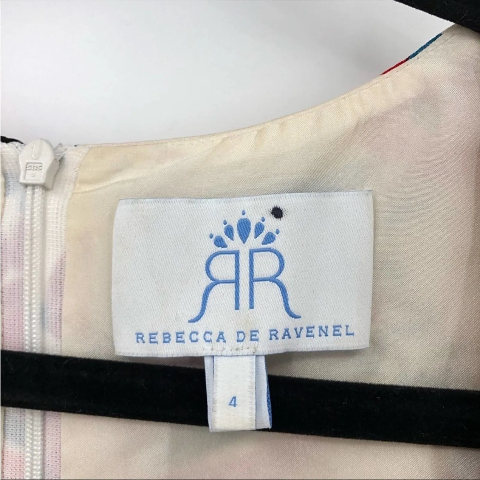 Rebecca de Ravenel women Abstract Floral Puff Sleeve Silk Blouse Top Cream Red 4 - Image 6